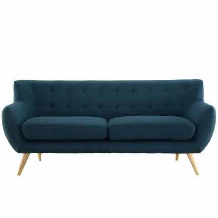 PRIMEWIR Remark Sofa in Tufted Azure Fabric with Natural Finish Wood Legs EEI-1633-AZU